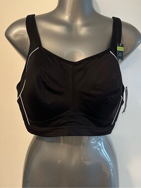 Ambrielle 38DDD Black High-Impact Sports Bra NWT